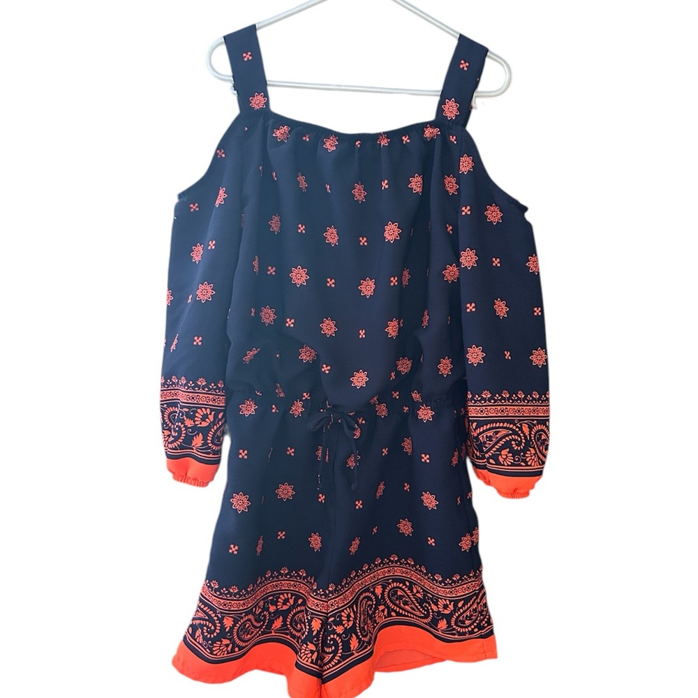 My Michelle Kids One Piece Romper Navy Blue and Orange